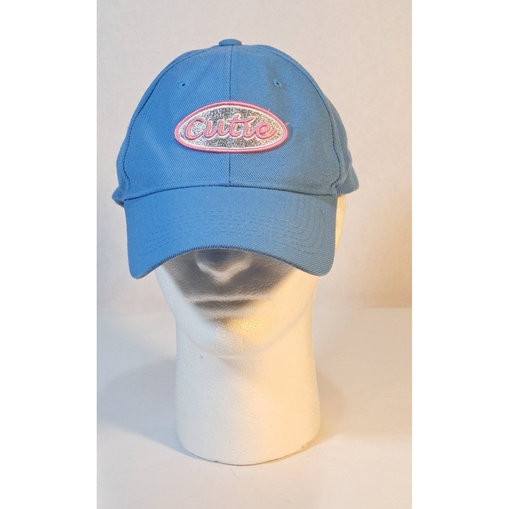 Blue Baseball Cap Cutie Patch Pink Silver‎ Embroidered One Size Fits All